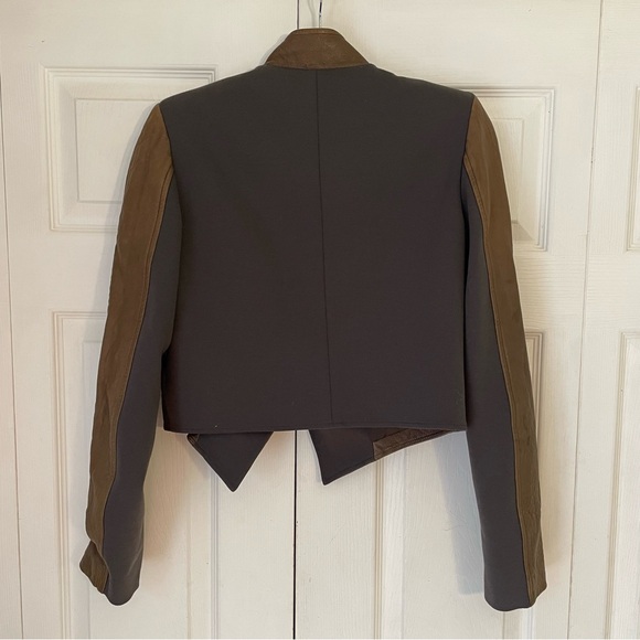 Alice + Olivia Brown Leather Jacket Extra Small - Picture 4 of 6
